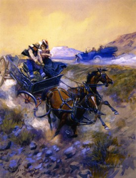  vidas Lienzo - salvavidas 1910 Charles Marion Russell Indiana vaquero